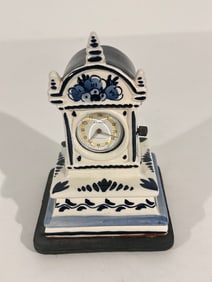 Vintage delf music box clock clock needs work