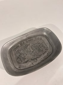 Vintage Pewter Bread Dish
