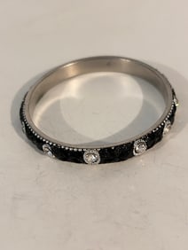 Vintage black rhinestone Bracelet Sz 7"