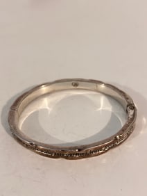 Vintage Brighton hinged footprints Bracelet Sz 7"