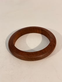 Vintage wood walnut Bracelet Sz 7"