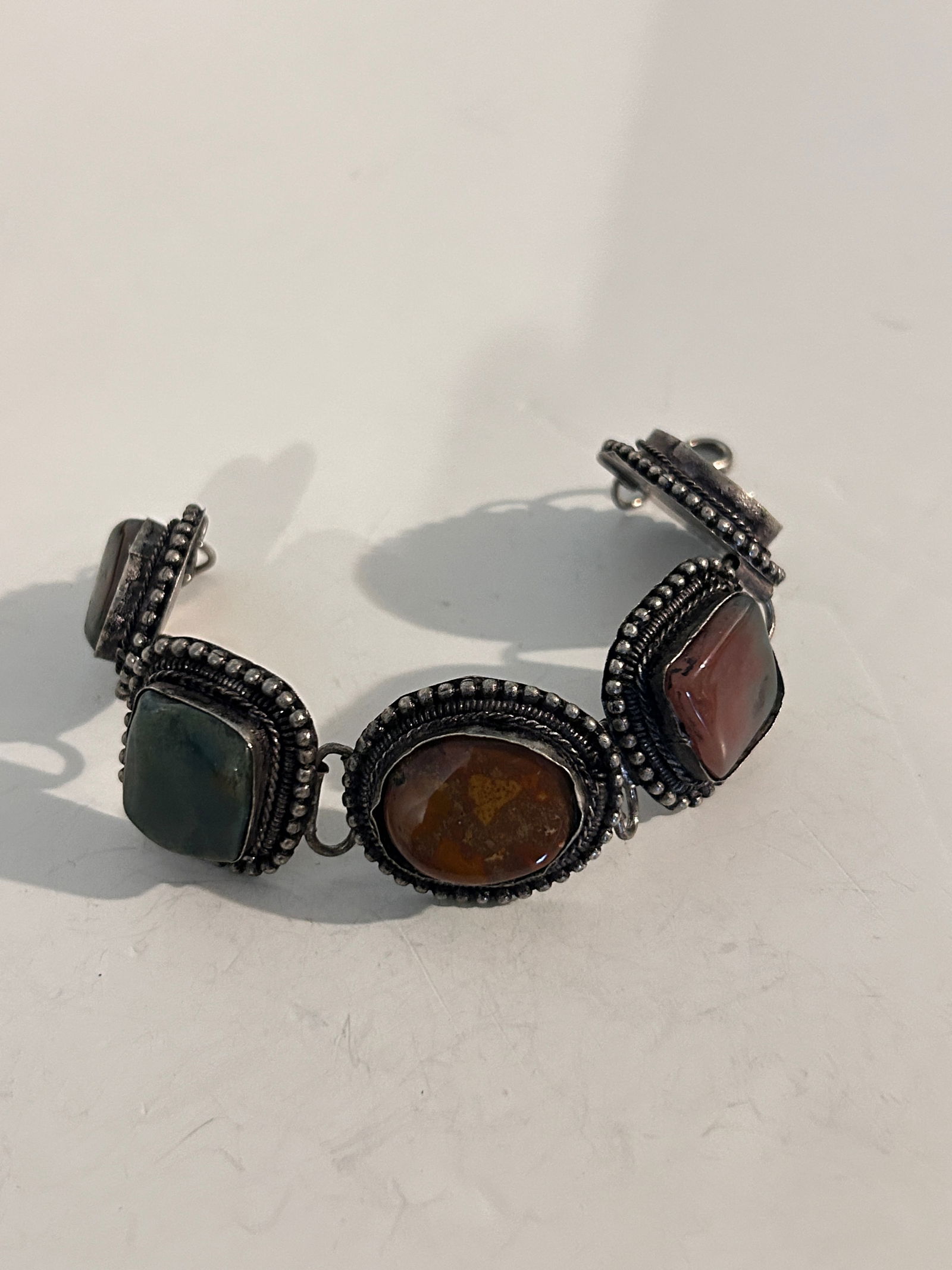 Vintage Multi Stone Ethnic Bracelet Sz 7" (1 of 5)