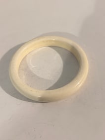 Vintage white enamel Bracelet Sz 8"
