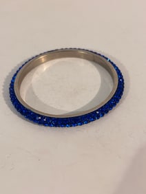 Vintage blue rhinestone Bracelet Sz 7"