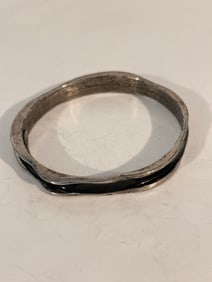 Vintage Allison Danial black enamel Bracelet Sz 7"