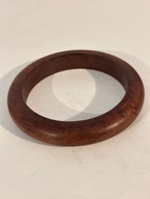 Vintage wood walnut Bracelet Sz 7"