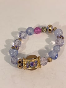 Vintage bead stretch Bracelet Sz 8"
