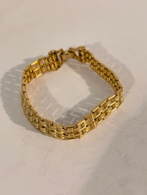 Vintage Goldette gold tone Bracelet Sz 7"