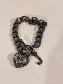 Vintage Juicy Couture heart  Bracelet Sz 7"
