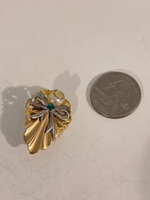 Vintage gold tone angel Brooch