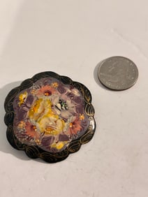 Vintage hand painted Brooch