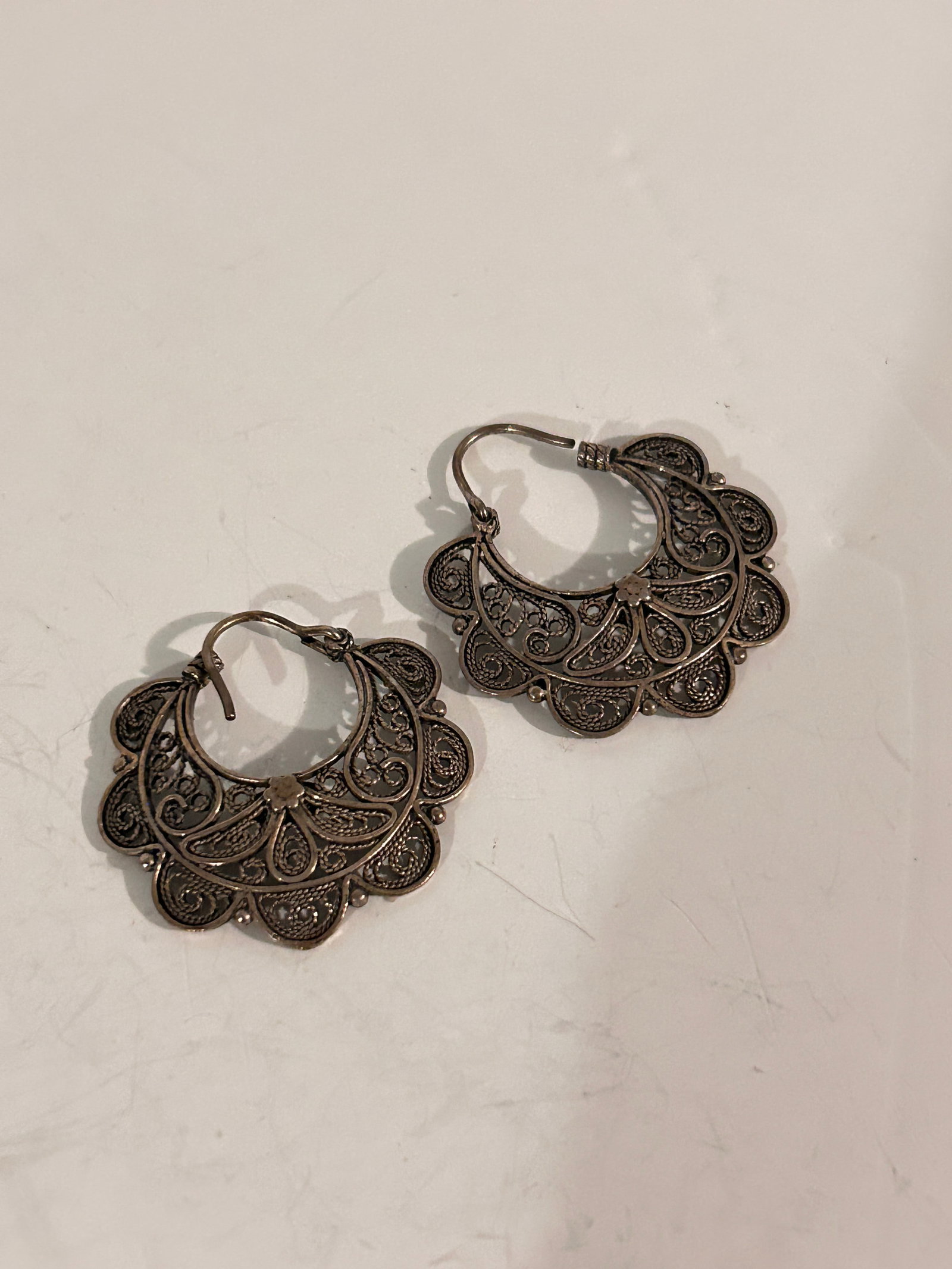 Vintage Sterling Silver Turkey DGS Filigree Earrings: Vintage Sterling Silver Turkey DGS Filigree Earrings Please view all photos as they are part of the description and condition of this Item, Feel free to contact me with questions or picture requests! 