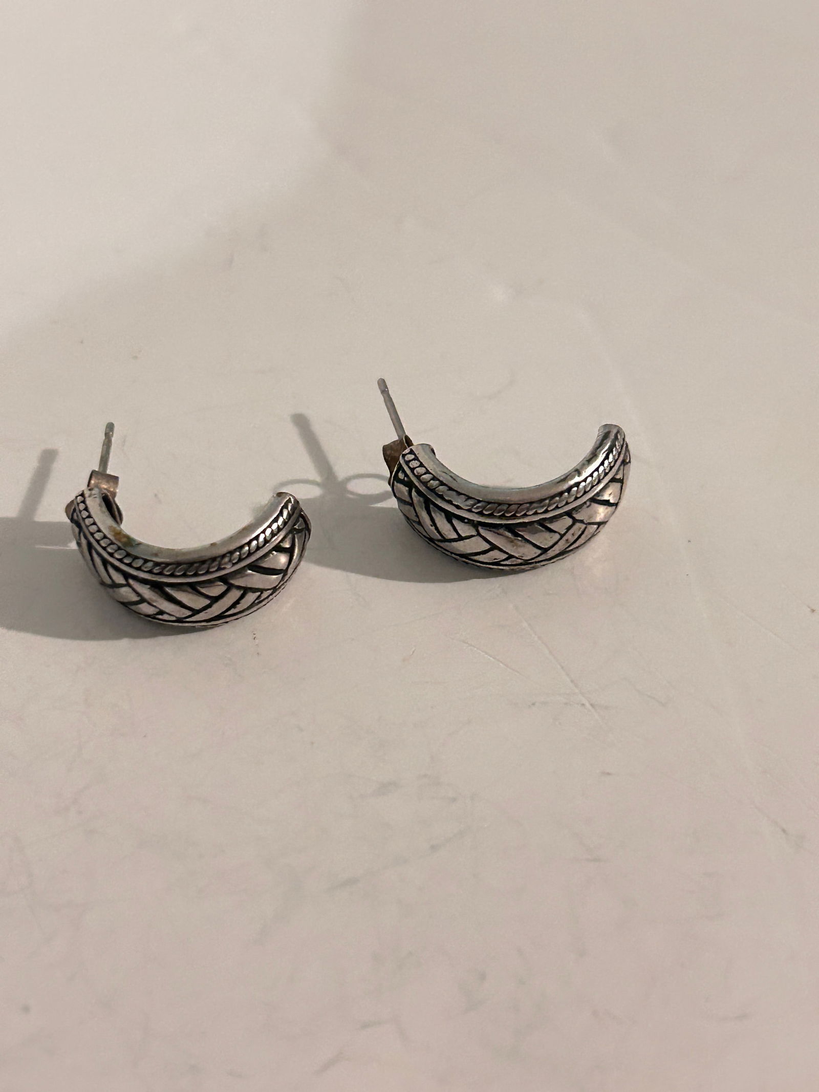 Vintage Sterling Silver half moon Earrings (1 of 5)
