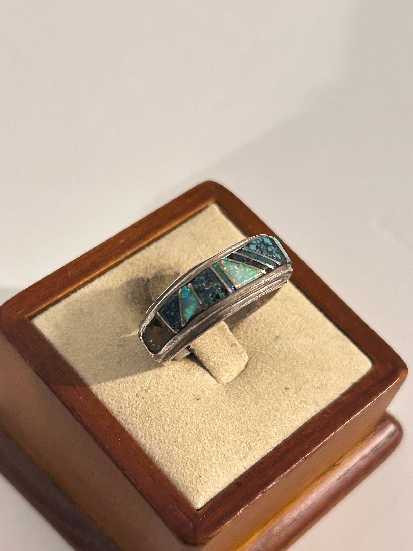 Vintage Opal Sterling Silver Ring Sz 10 missing opal (1 of 5)