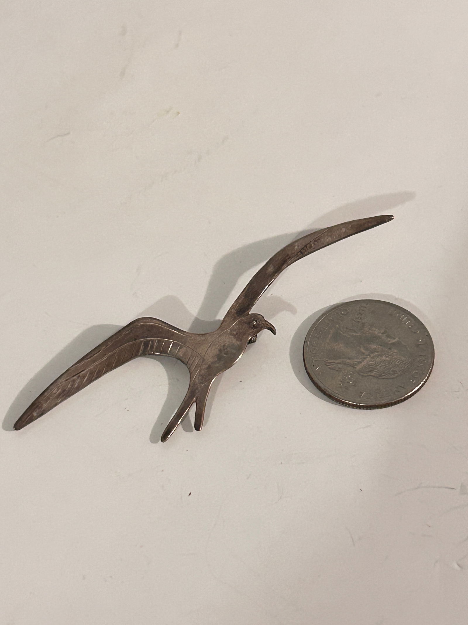 Vintage Sterling Silver bird seagull Brooch (1 of 4)