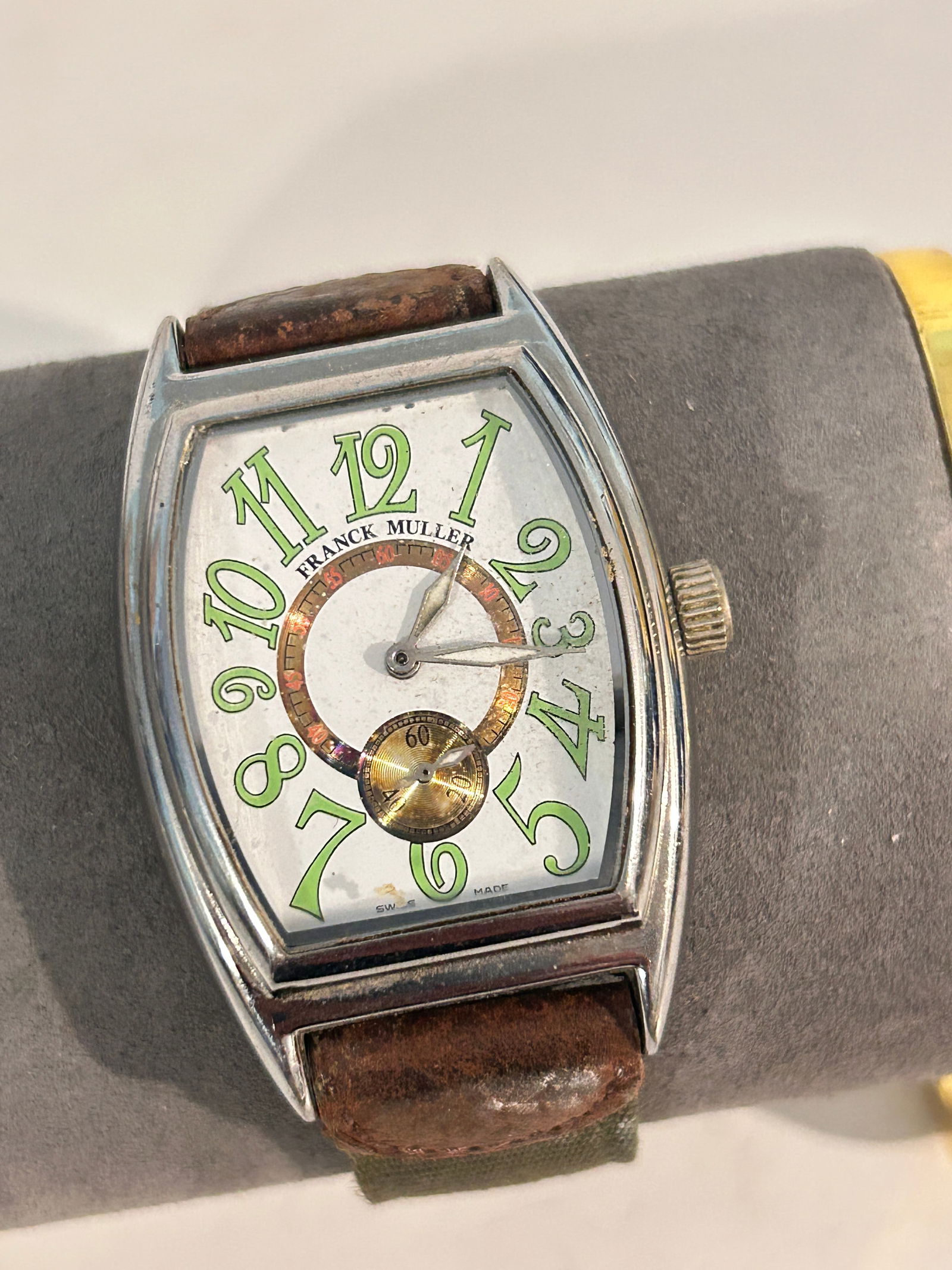 Vintage Franck Muller Watch Curvex 21 jewels Automatic Unauthenticated working: Vintage Franck Muller Watch Curvex 21 jewels Automatic Unauthenticated working Please view all photos as they are part of the description and condition of this Item, Feel free to contact me with quest