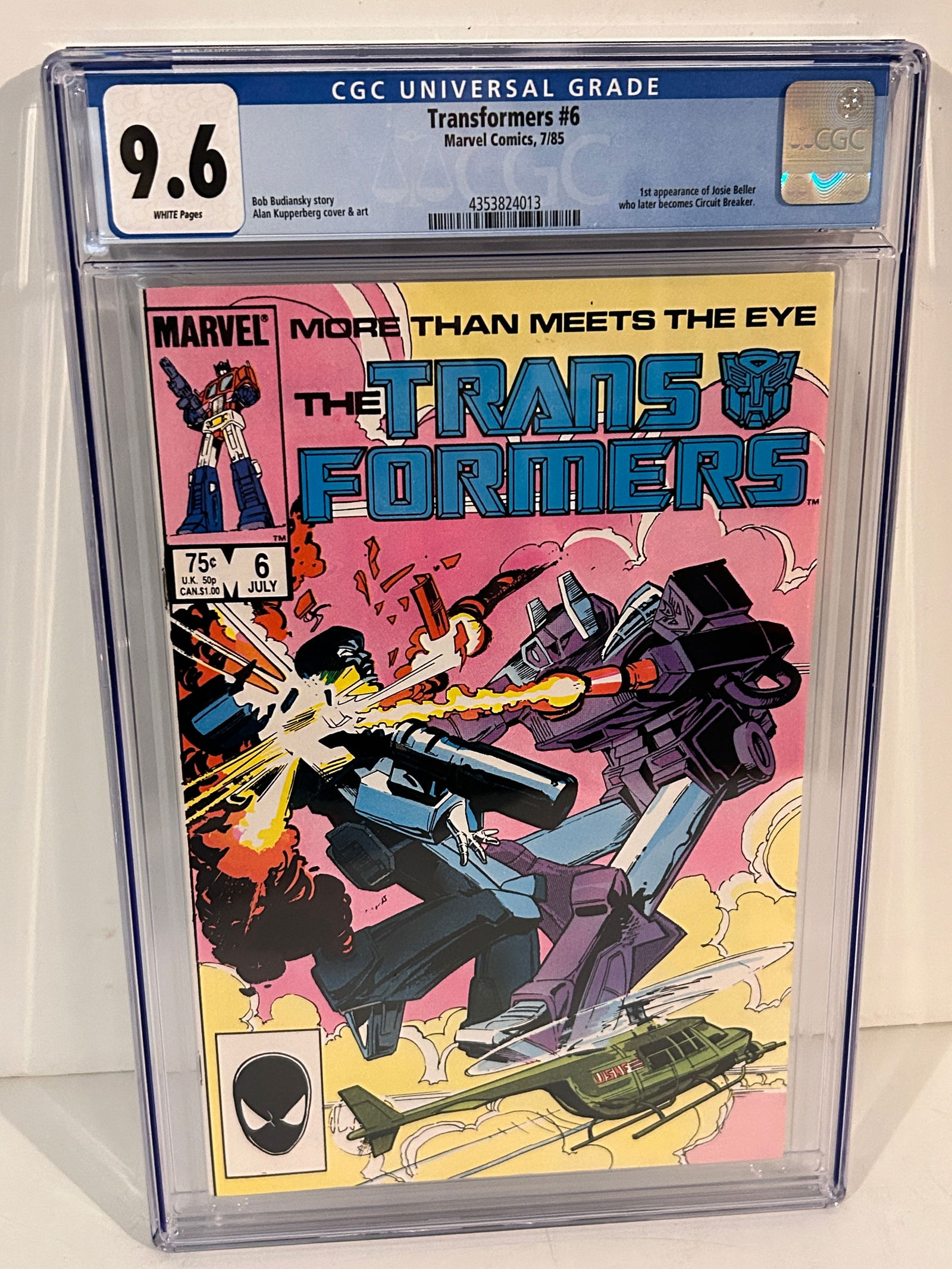Vintage Comic Book Transformers #6 CGC 9.6 1985 (1 of 2)