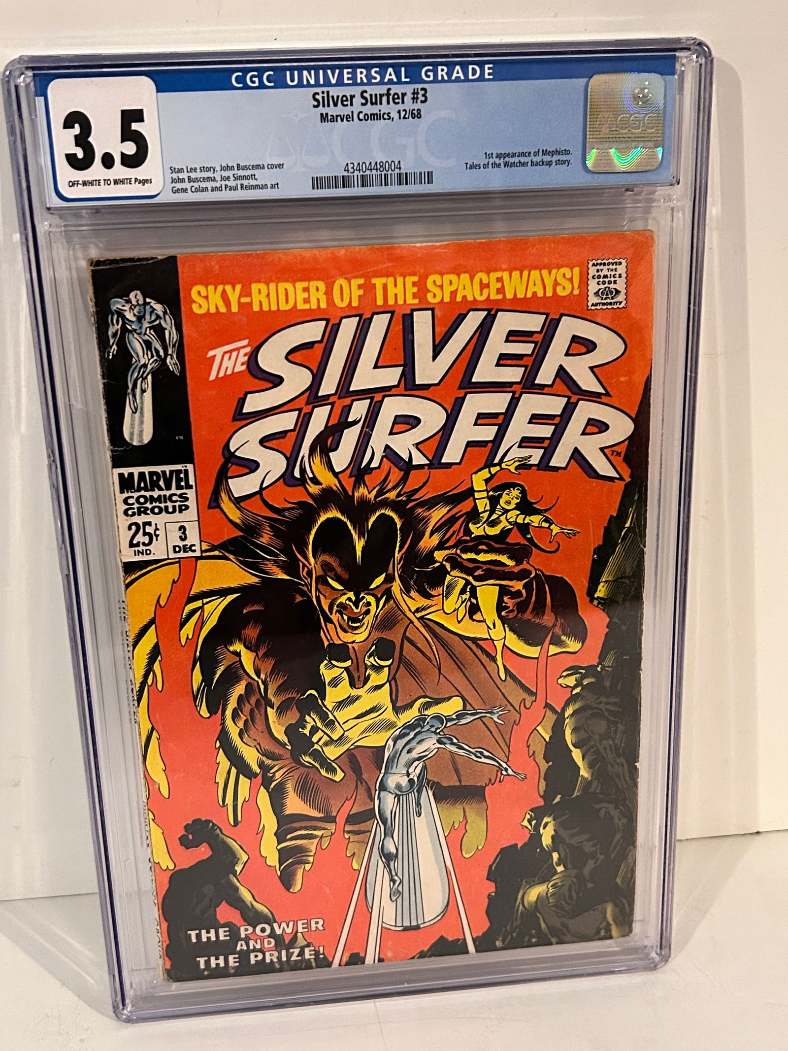 Silver Surfer #3 CGC 3.5 Off-White Pages 1968 Marvel 1st Appearance of Mephisto (1 of 2)