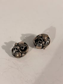 Vintage Sterling Silver Modernist Earrings