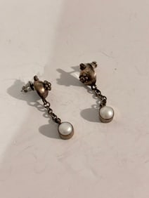 Vintage Sterling Silver Modernist Earrings