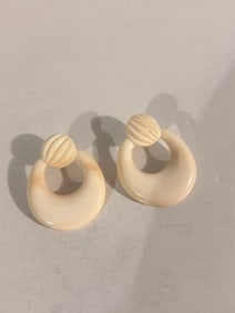 Vintage white Acrylic Earrings