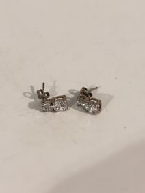 Vintage Sterling Silver Tourmaline post Earrings