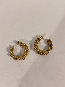 Vintage Gold tone rope Earrings