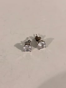Vintage Sterling Silver Tourmaline post Earrings