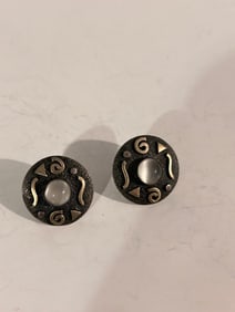 Vintage Sterling Silver Modernist post Earrings