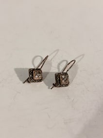 Vintage Sterling Silver Earrings missing 1 stone