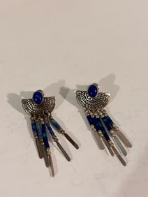 Vintage Sterling Silver Native TK Earrings