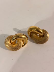 Vintage Christian Dior Gold Tone post Earrings no backs.