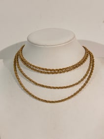 Vintage Napier gold filled rope Necklace Sz 60"