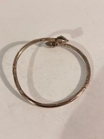Vintage Sterling Silver Etched Bracelet 7"