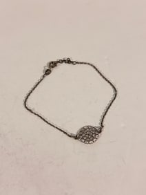 Vintage Sterling Silver filigree Bracelet 7"