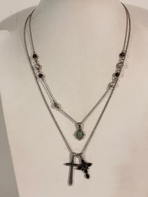 Vintage Lucky Brand cross Necklace Sz 18"
