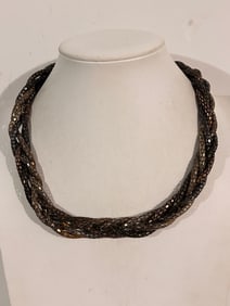 Vintage metal twist mesh Necklace Sz 19"