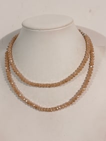 Vintage Gold tone bead Necklace Sz 33"