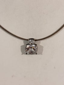 Vintage Sterling Silver Avon pendant choker Necklace 16"
