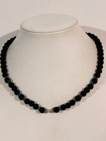 Vintage Sterling Silver Bohemian bead Necklace 16"
