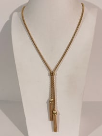 Vintage Gold tone J. Crew tassel Necklace Sz 32"
