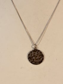 Vintage Sterling Silver Modernist pendant Necklace 18"