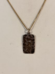 Vintage Sterling Silver Modernist pendant Necklace 18"