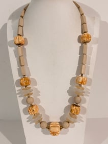 Vintage Japan heavy duty bead Necklace Sz 27"