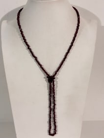 Vintage Amethyst bead Necklace Sz 20"