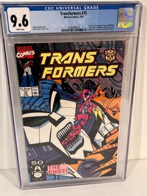 Transformers #75 - CGC 9.6 - Marvel - "Death" of Scorponok & Unicron
