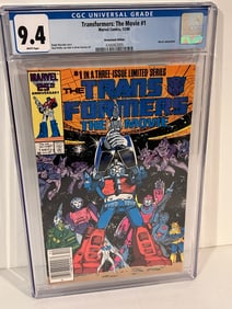 Transformers: the Movie #1 CGC 9.4 WP (1986) - Movie adaptation - #1 of 3 series newstand