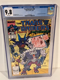Vintage Comic Book Marvels TRANSFORMERS #40 CGC 9.8 1988 1st PRETENDERS