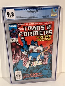 Vintage Comic Book Transformers #48 CGC 9.8 Graded Marvel Comic 1989 Key Issue 1st Many