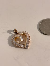Vintage Sterling Silver heart Pendant
